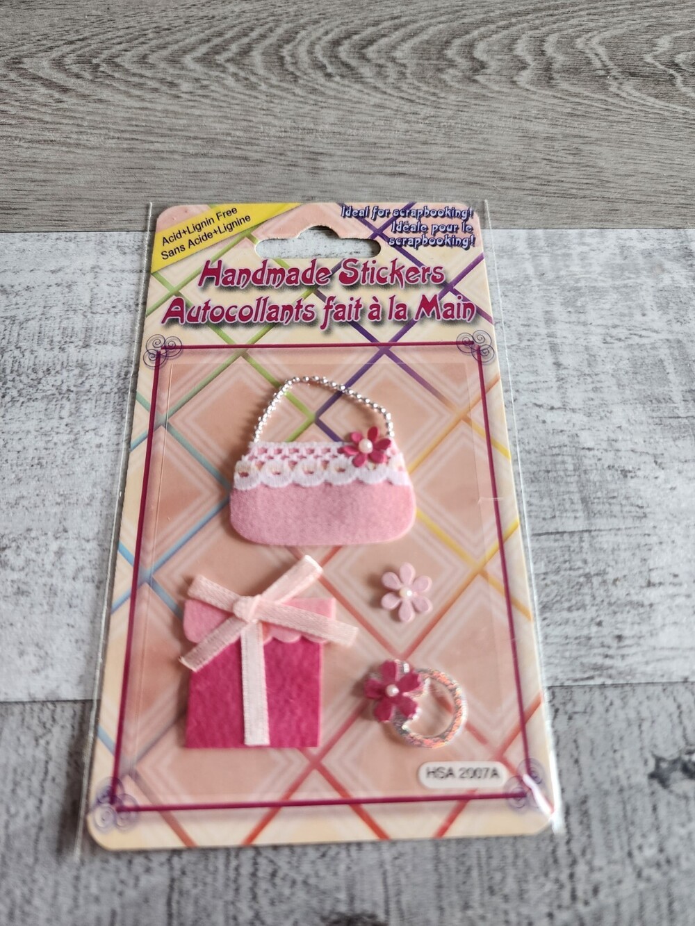 Pink Purse Present Stickers Scrapbook Craft Journal 3D Embellishments NEW #48